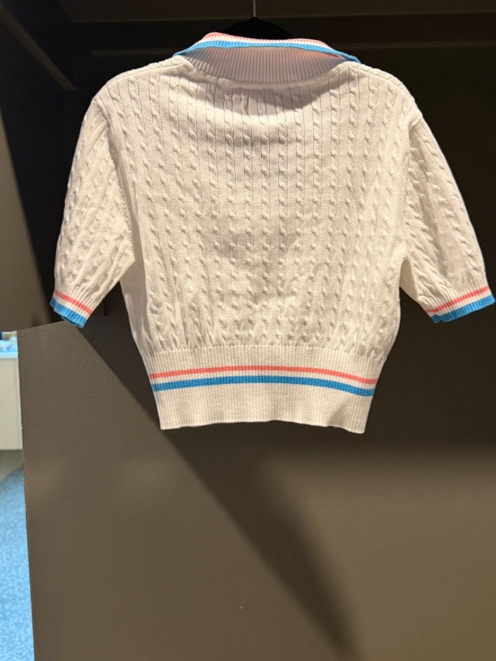JoyLab cropped cable-knit polo sweater - Picture 3 of 5